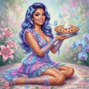 Pretty girl with apple pie