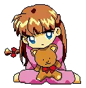 anime girl with a teddy bear