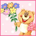 bear with flowers
