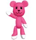 waving sitting pink bear