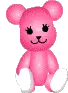 sitting pink bear