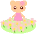 girl bear with flowers