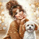Beautiful Lady and her Dog