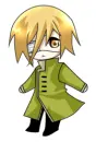 blonde anime boy with a eyepatch