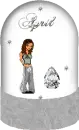 April doll snow globe