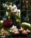 Apples & Wind Chimes Sparkles Background Collage