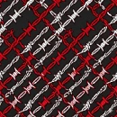 red + white barbed wire tiling background 