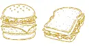 cheeseburger and sandwich
