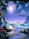 moon lit beach