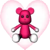 3d pink bear in a heart