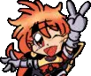 happy anime girl peace sign