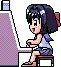 anime girl playing a game and winning
