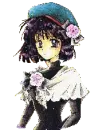 talking anime girl with flowers
