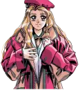 blonde anime girl blinking