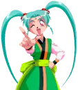 pointing anime girl wink