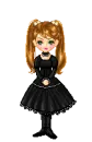 doll with a black dress