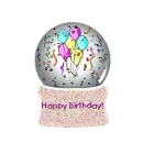 happy birthday snow globe