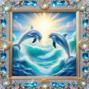 Two Beautiful Dolphins Swimming