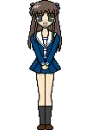school girl with long hair