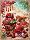 Watermelon Beach Tea background - Style 2