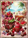 Watermelon Beach Tea Background - Style 3