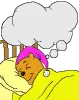 Pooh sleeping and dreaming