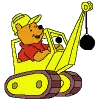 Pooh in a truck