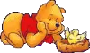 Pooh looking at a bird