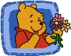 Pooh with a flower