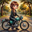 Cute Girl on a Motorbike