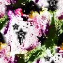 Starry Rainbow Grunge Background 