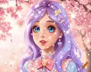 Pretty Girl With Purple Hair
