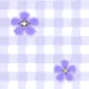 purple gingham with flowers