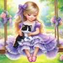 Cute girl and her kitty #2