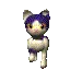 3d purple cat walking