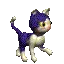 3d purple cat walking
