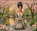 Beautiful woman in garden