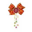 "B" - autumn bow pendant