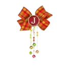 "J" - autumn bow pendant