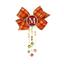 "M" - autumn bow pendant