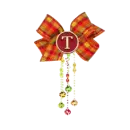 "T" - autumn bow pendant