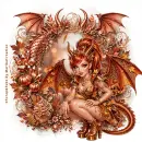 Autumn Gold Dragon Girl