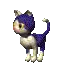 3d purple cat sit