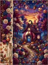 Pumpkin Fairy House Autumn Background - Style 3