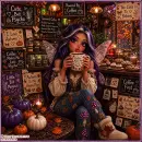 Autumn Coffee Fairy - Coffee Makes Me Less Psycho - Style 1