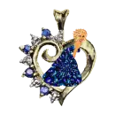 sapphire doll heart charm