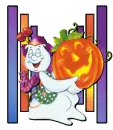 ghost holding a pumpkin
