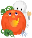 cute ghost and pumpkin