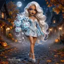 Ice-Blue Halloween Doll