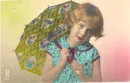TINTED PHOTO-BEAUTIFUL YOUNG GIRL-PARASOL
